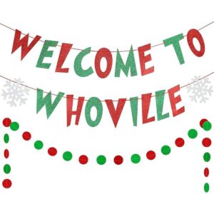 Cartel de bienvenida a Whoville decoraciones de Navidad y_1