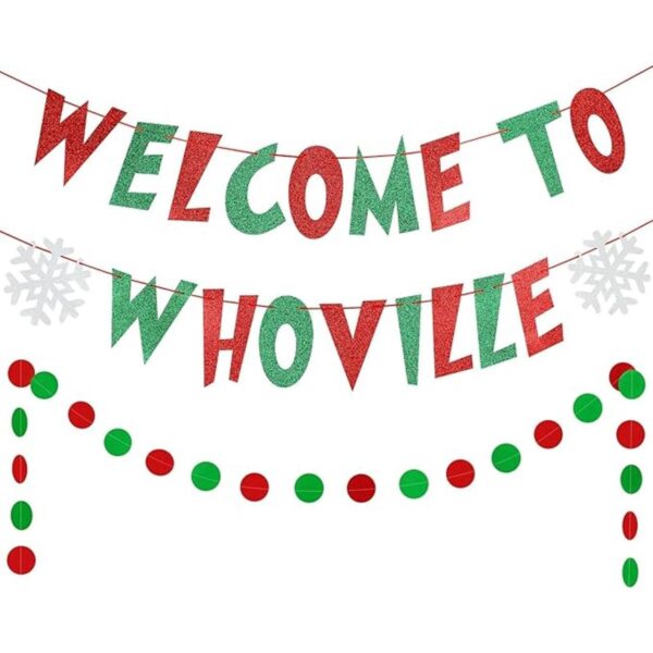 Cartel de bienvenida a Whoville decoraciones de Navidad y_1