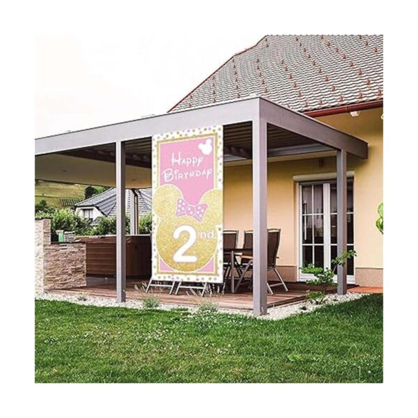 Cartel de fondo de fondo con diseño de ratón rosa dorado_5