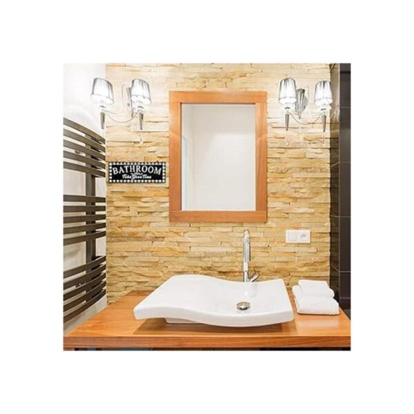 Cartel de madera vintage para baño con diseño de búfalo a