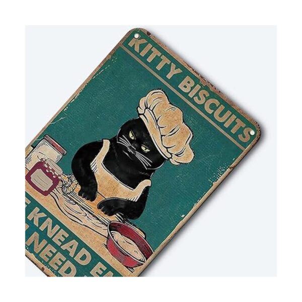 Cartel de metal vintage de Cat Kitty Kitchen Galletas de
