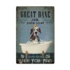 Cartel de metal para perro con texto en inglés Great Dane_1