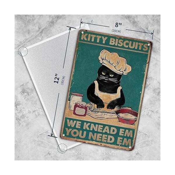 Cartel de metal vintage de Cat Kitty Kitchen Galletas de