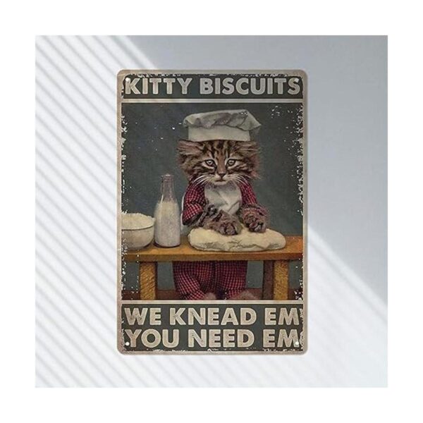Cartel de metal de estaño Galletas de gatito Estilo