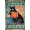 Cartel de metal vintage de galletas de gatito con texto en