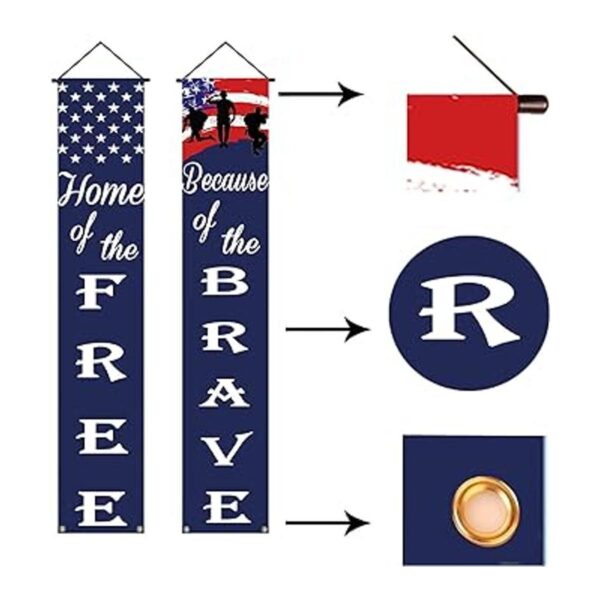 Carteles patrióticos de bandera americana para porche_3