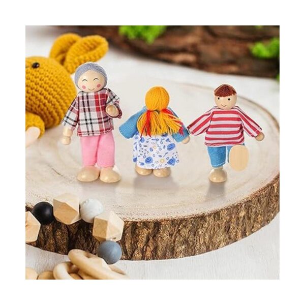 Casa de muñecas de madera para personas de 8 figuras