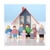 Casa de muñecas de madera para personas de 8 figuras