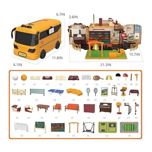 Casa de muñecas portátil con 9 áreas de juego juego de