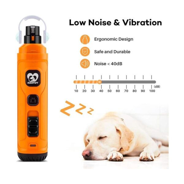 Casfuy Molinillo de uñas para perros con 2 luces LED