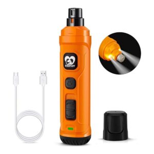 Casfuy Molinillo de uñas para perros con 2 luces LED