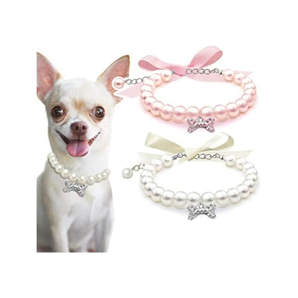 Casidoxi 2 collares de perlas para perros y gatos con