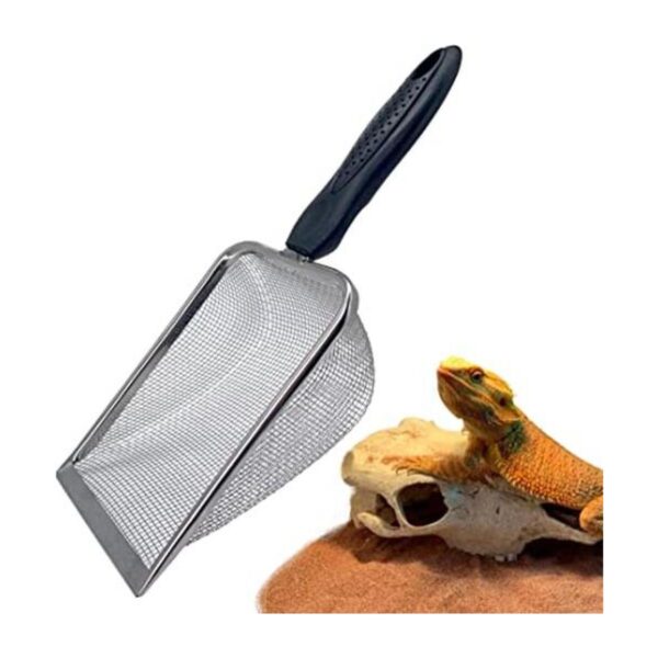 Casidoxi Cuchara de sustrato de arena de reptiles de acero_1