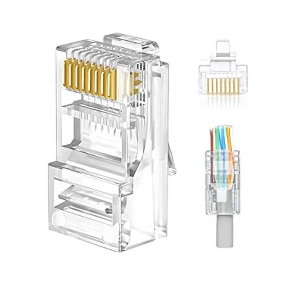 Cat6 RJ45 extremos 100 conectores Cat6 Cat5e RJ45