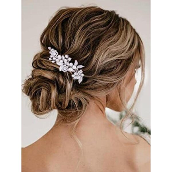 Catery Diadema de boda de novia de cristal plateado vid_1
