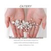 Catery Diadema de boda de novia de cristal plateado vid_2