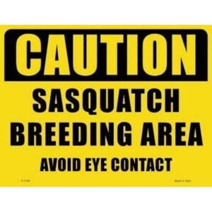 Caution Sasquatch rea de cría Vintage Metal Estaño signos_1