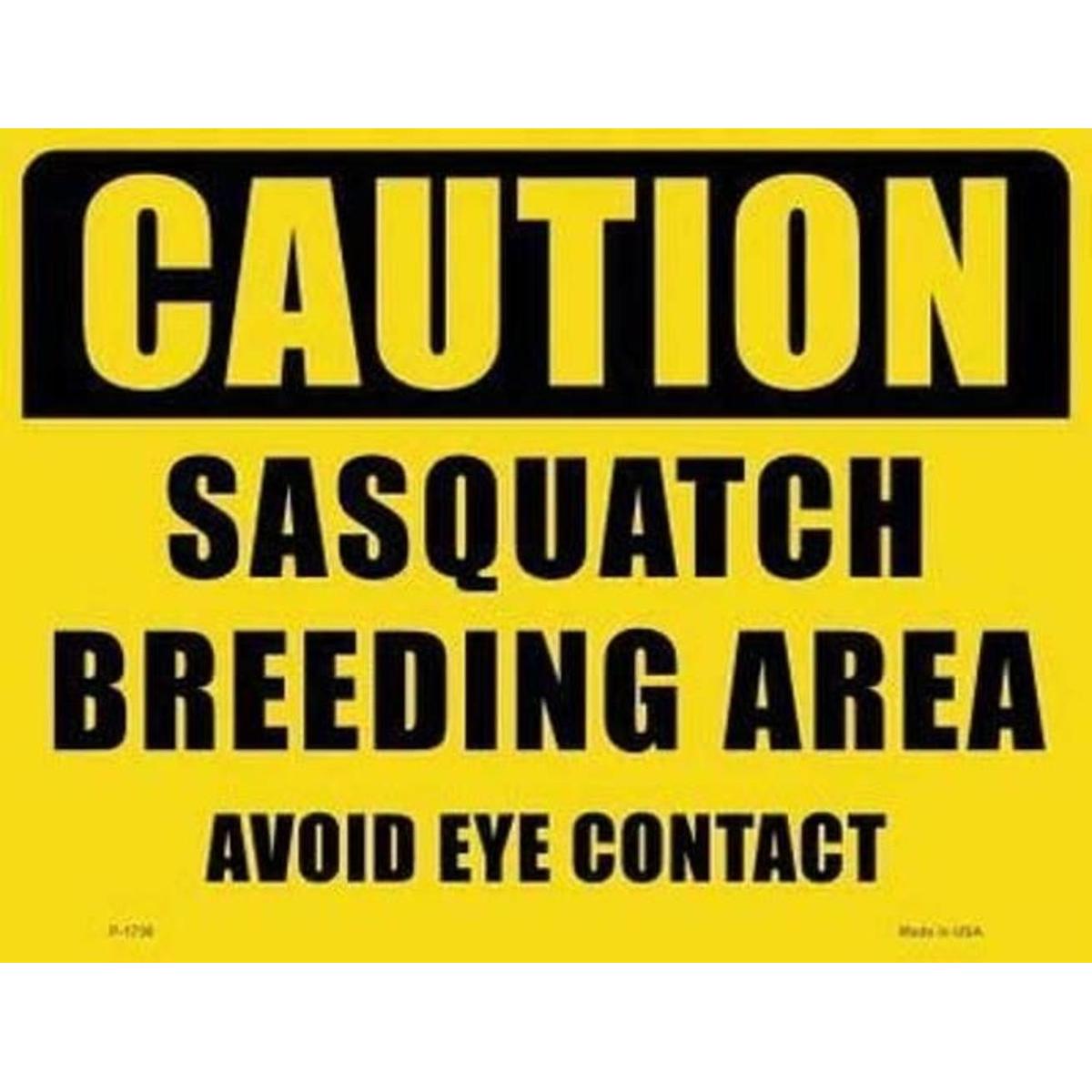 Caution Sasquatch rea de cría Vintage Metal Estaño signos
