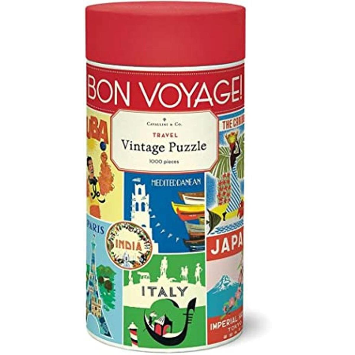 Cavallini Rompecabezas de 1000 piezas viaje vintage