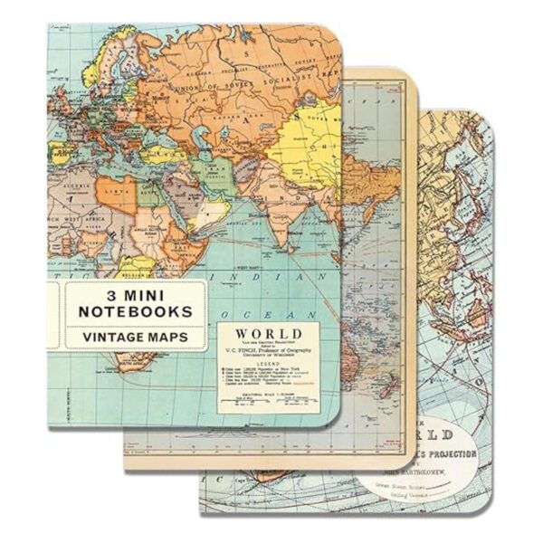 Cavallini Co. Vintage Maps Mini cuaderno_1