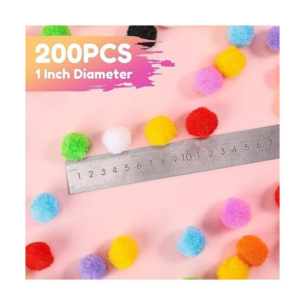 Caydo 200 pompones amarillos 1 pulgada de arco iris