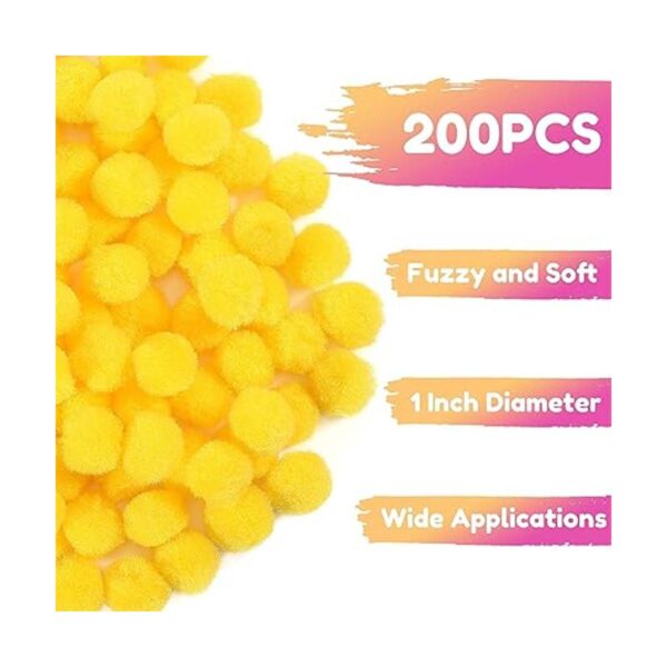 Caydo 200 pompones amarillos 1 pulgada de arco iris