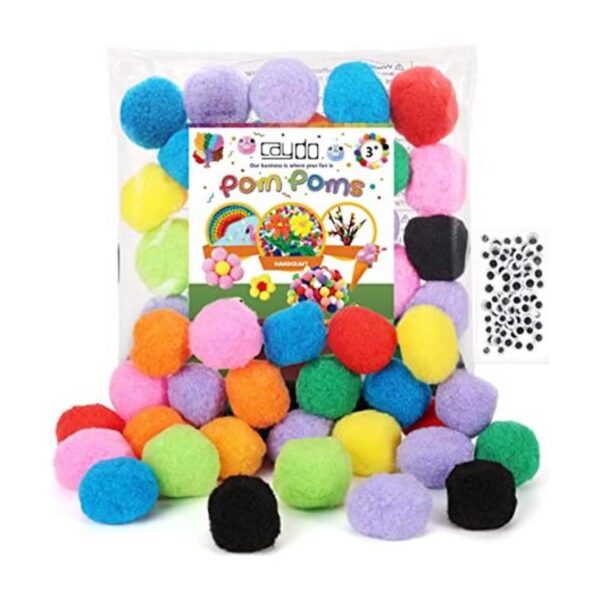 Caydo 200pcs 100pcs 2 inch Large Pom Poms with 100pcs