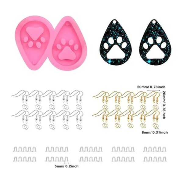 Cayway Moldes de resina de silicona para aretes 5 pares