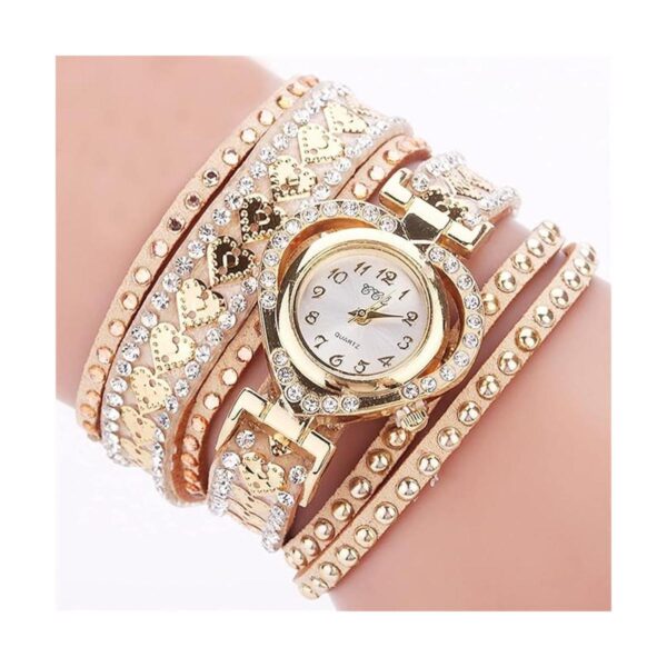 CdyBox Reloj de pulsera para mujer con incrustaciones de