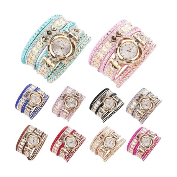 CdyBox Reloj de pulsera para mujer con incrustaciones de
