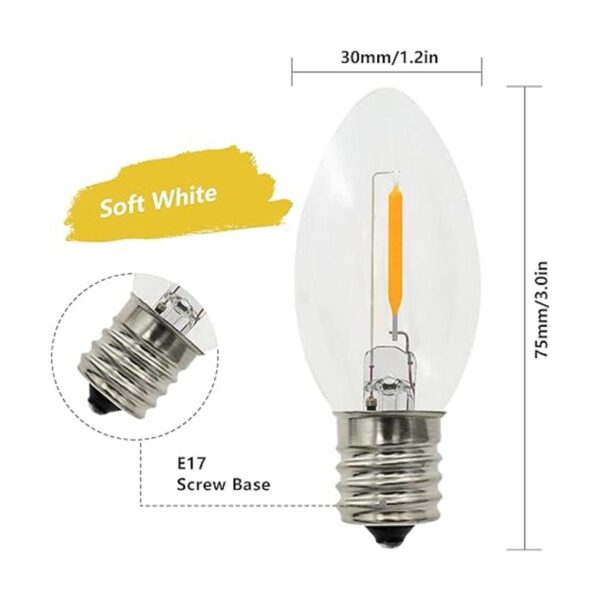 RuiAoTD Bombillas LED C9 de 06 W equivalentes a 7 W C9 de_2