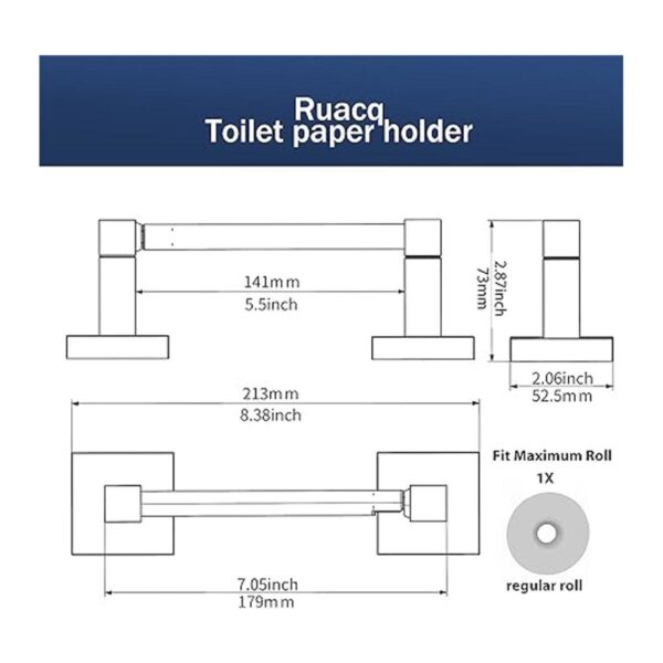 Ruacq Soporte de papel higiénico negro mate soporte de_6