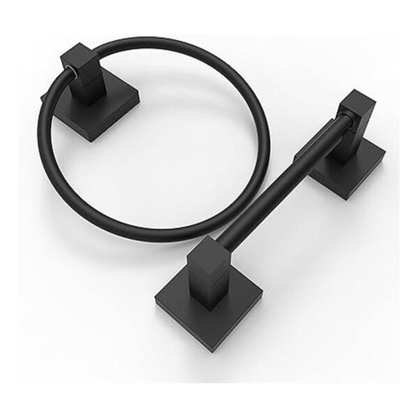 Ruacq Soporte de papel higiénico negro mate accesorios de_1