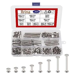 Rrina Juego de 204 tornillos de encuadernación M5 Chicago_1