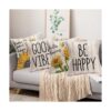 Royalours Home Sweet Home Juego de 4 fundas de almohada