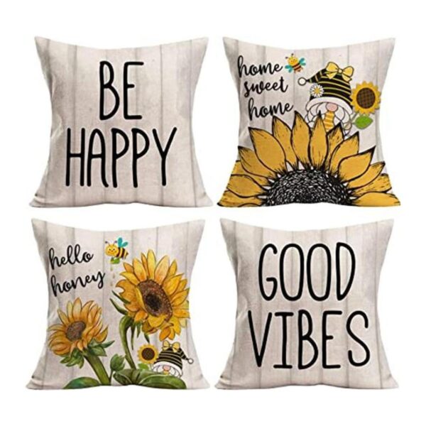 Royalours Home Sweet Home Juego de 4 fundas de almohada