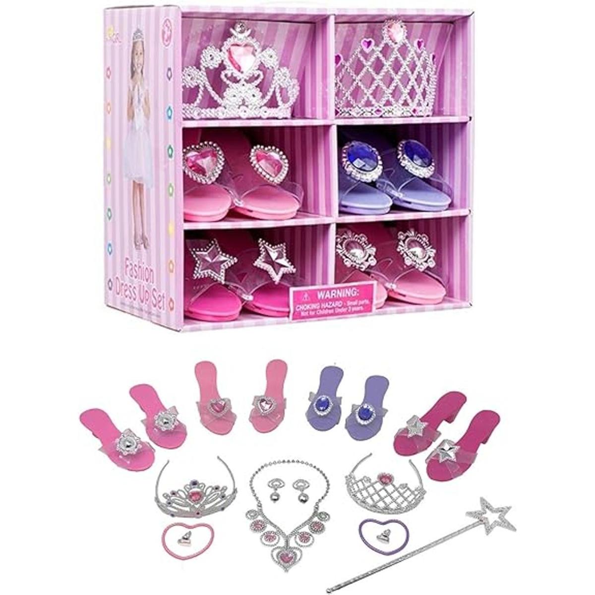 Royal Dreams Juego de zapatos de princesa y tiara.