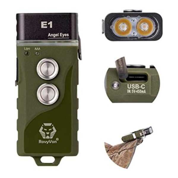 RovyVon Llavero plano híbrido E1 linterna recargable USB_1