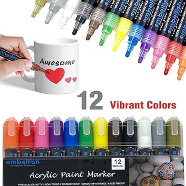 Rotuladores de pintura acrílica juego de 12 colores_2