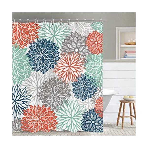 RosieLily Juego de cortinas de ducha florales con 12
