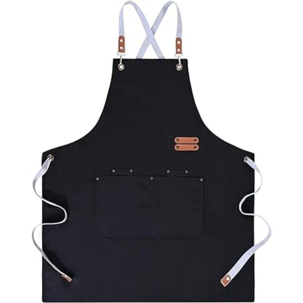 RosieLily Delantal de chef para hombres negro delantal con