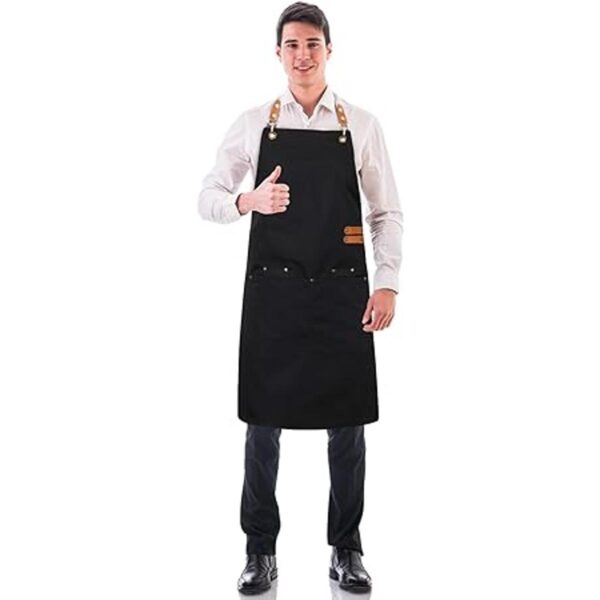 RosieLily Delantal de chef para hombres negro delantal con
