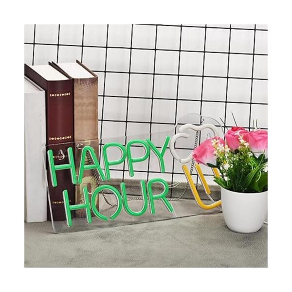 Roouneon Letrero de neón de Happy Hour para hombre cueva_5