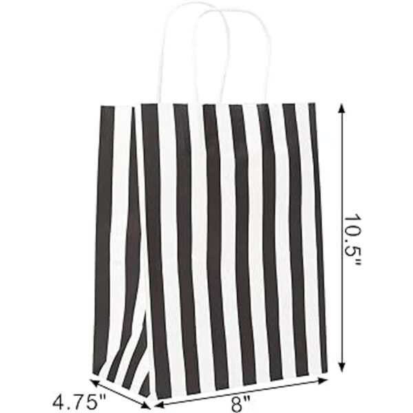 Ronvir 100 bolsas de regalo a rayas negras de 8 x 4.75 x_2