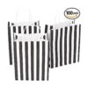 Ronvir 100 bolsas de regalo a rayas negras de 8 x 4.75 x_1