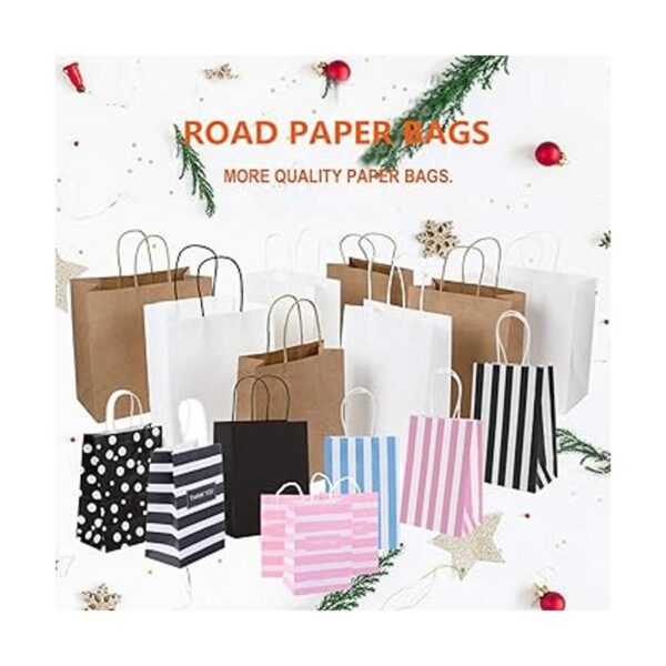 Ronvir 100 bolsas de regalo a rayas negras de 8 x 4.75 x_5