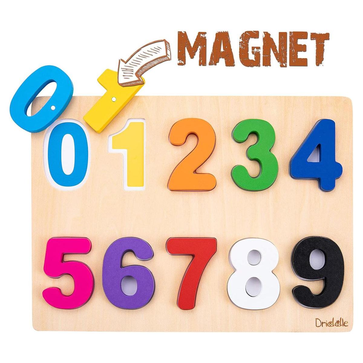 Rompecabezas magnético de madera con números educativos