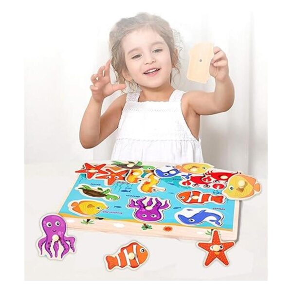 Rompecabezas de clavijas de madera para niños pequeños de_6