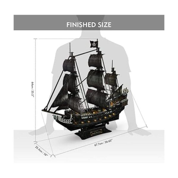 Rompecabezas 3D para adultos barco pirata LED Queen_6