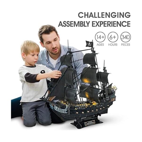 Rompecabezas 3D para adultos barco pirata LED Queen_3